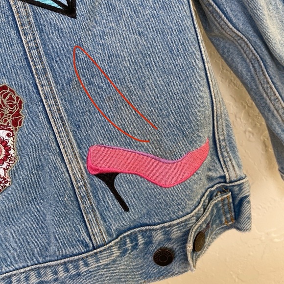 Logophile Patchwork Denim Jacket - Picture 7 of 7